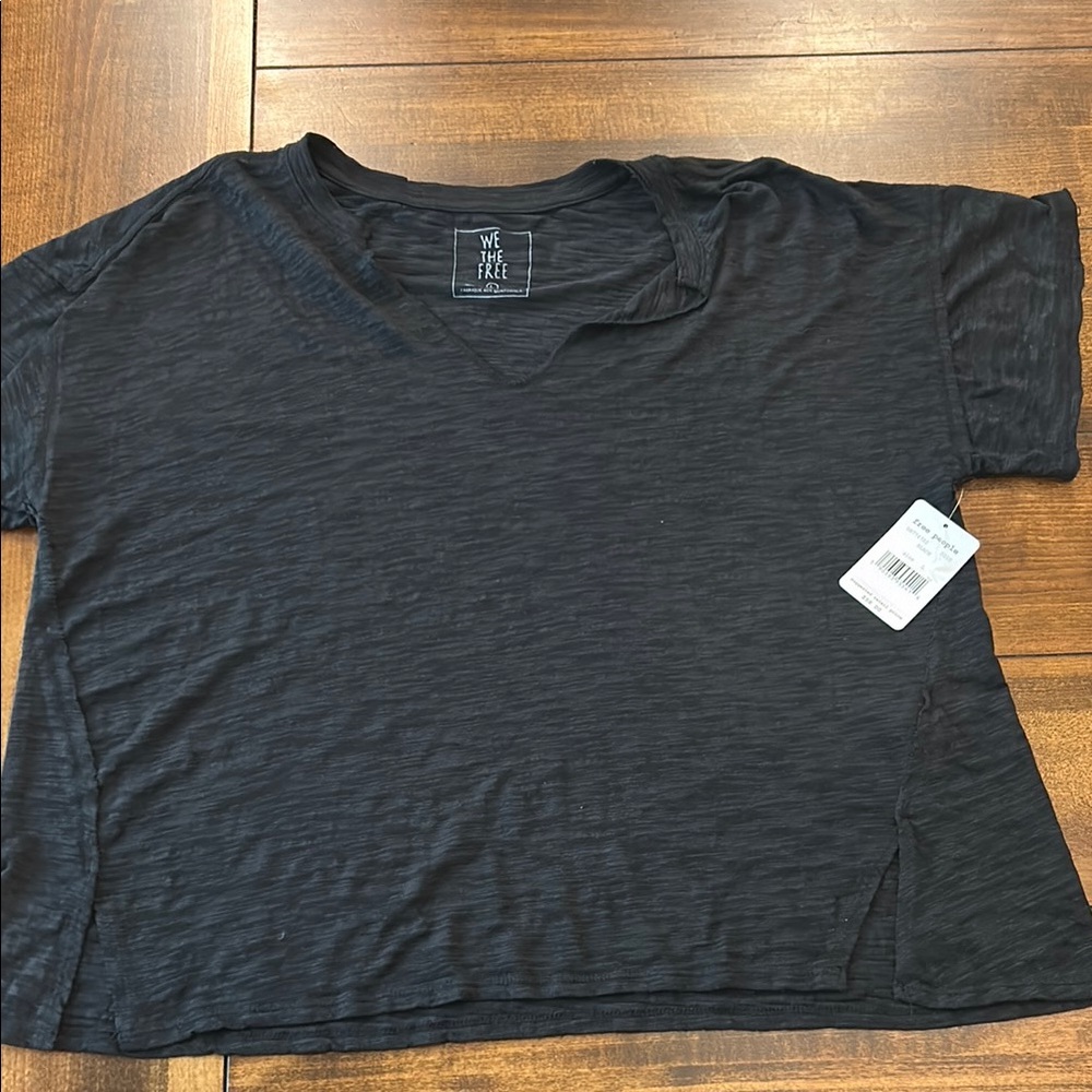 NWT We The Free Charcoal V-Neck Tee